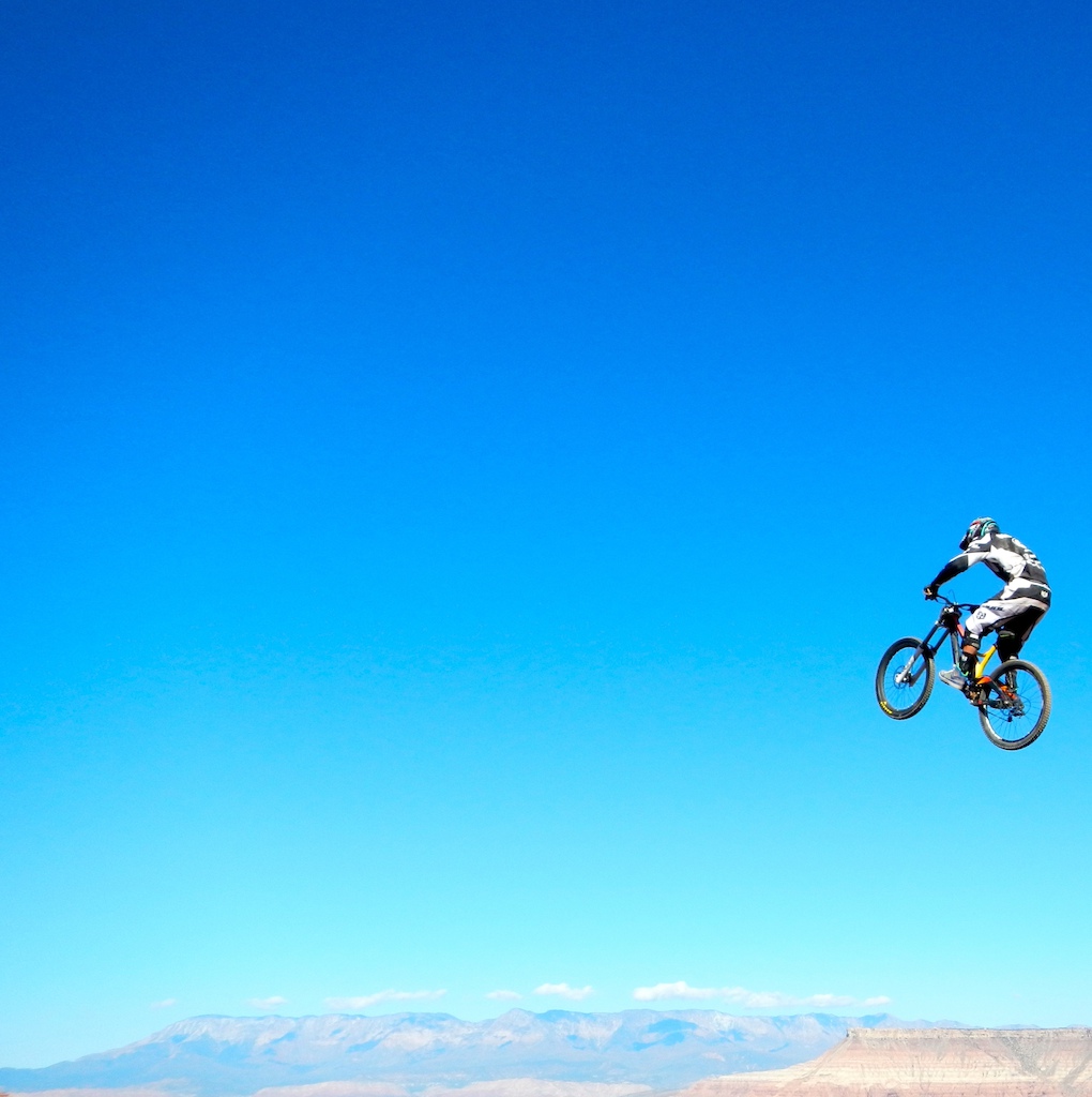 Chris Van Dyne above the clouds at Red Bull Rampage.
