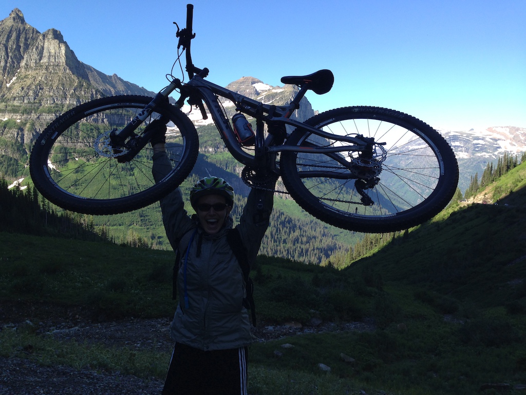 Riding a mountain bike up the Going-to-the-Sun Road in Glacier National park....makes you feel a bit like a conquerer!