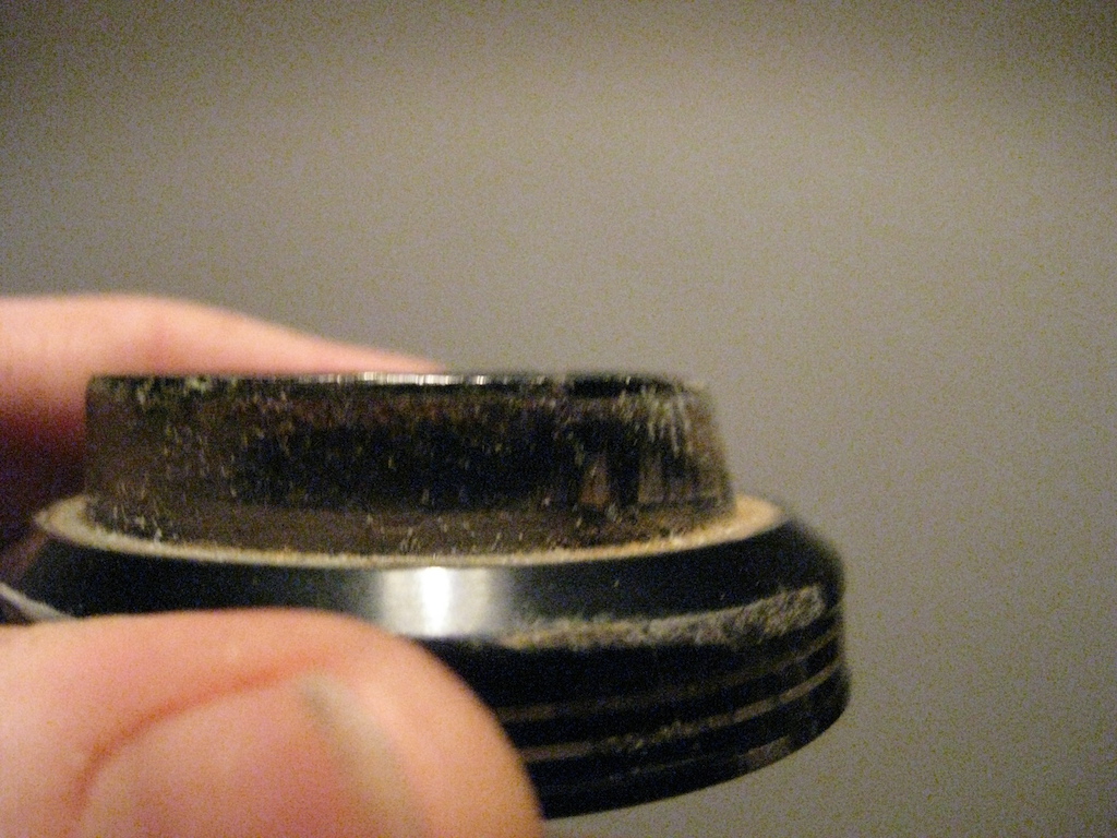 this is what happened to the lower headset cup after the crash that destroyed the headtube