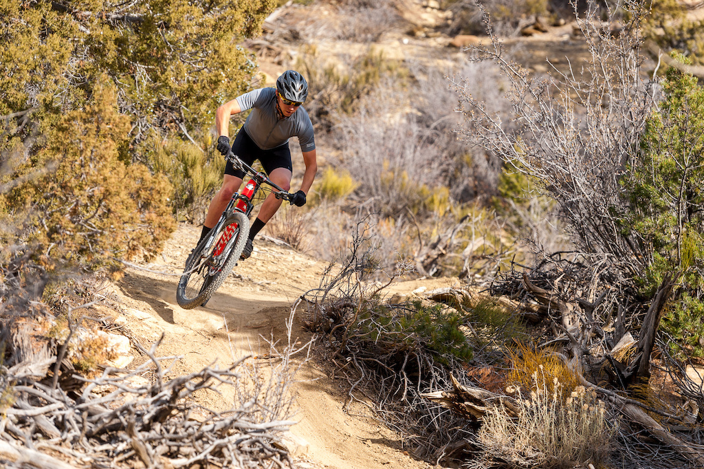 Mark Mueller rides the Sarlacc Trail near Fruita, Colorado.
