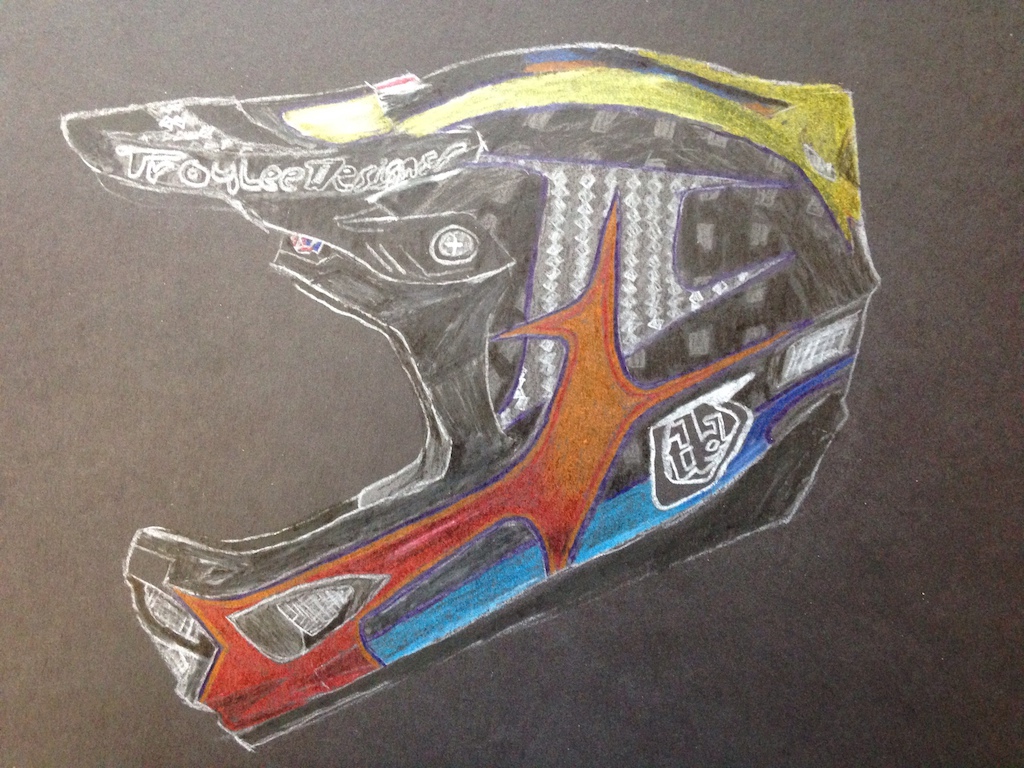 Best drawing yet :D 2014 Troy Lee D3 Gwin replica helmet.