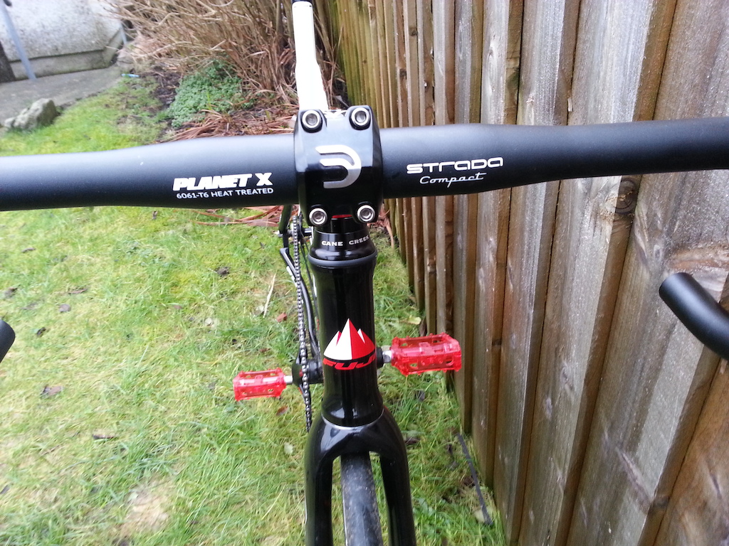 With Deda 120mm stem and Planet X compact drop bars.
