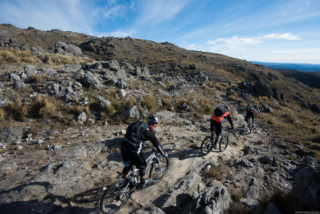 Over decades bikers have slowly wore a smooth line down through the rocks