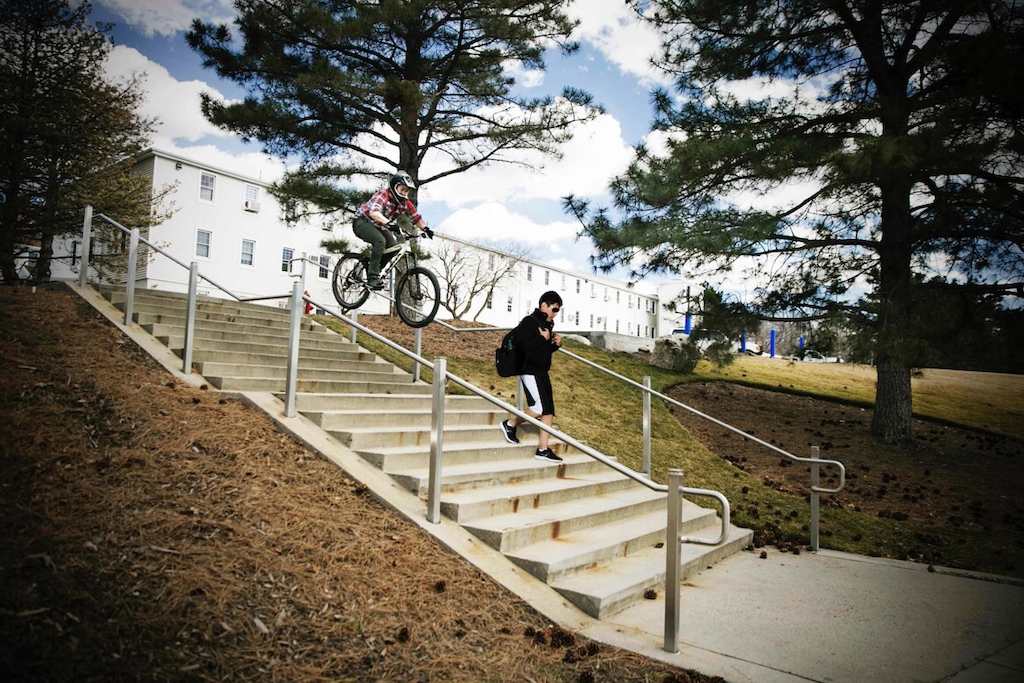 While riding an urban downhill hill line at the University of Utah I made the classic, I heard "Go!" Instead of "No!" mistake!
(Note: no human, Asian or otherwise were harmed in creation of this photo.....but it was pretty damn close!!)