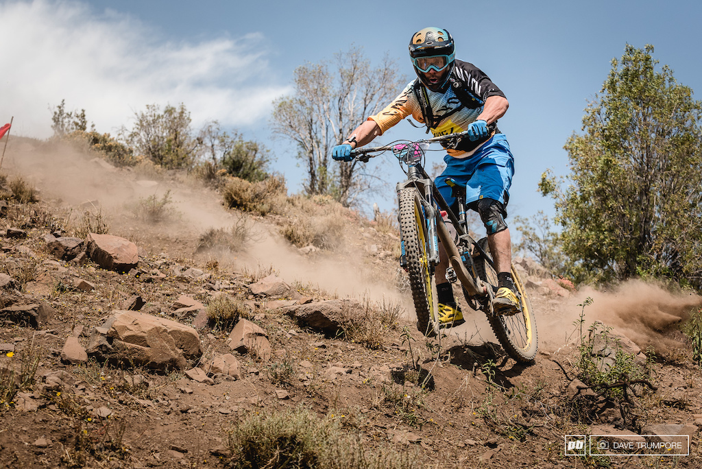 with no practice and all blind racing it takes precision and aggression all balanced together to win the Andes Pacifio. Thus far Fabian Barel has shown no weakness and heads into day two comanding 40 second lead.