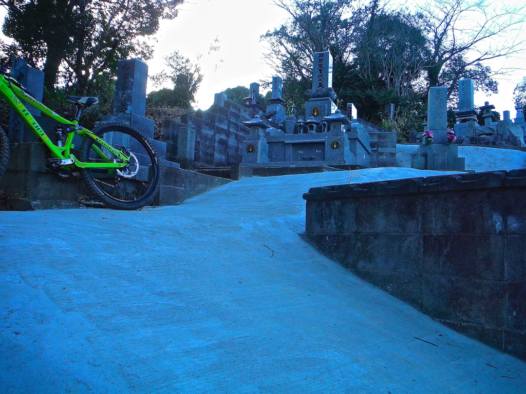Out and About crossing through a cemetery!