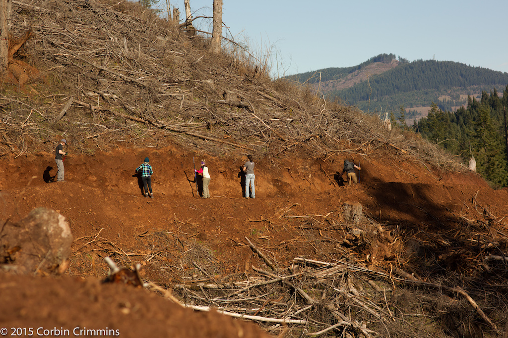 Trail work party in Post Canyon. Hood River, Oregon