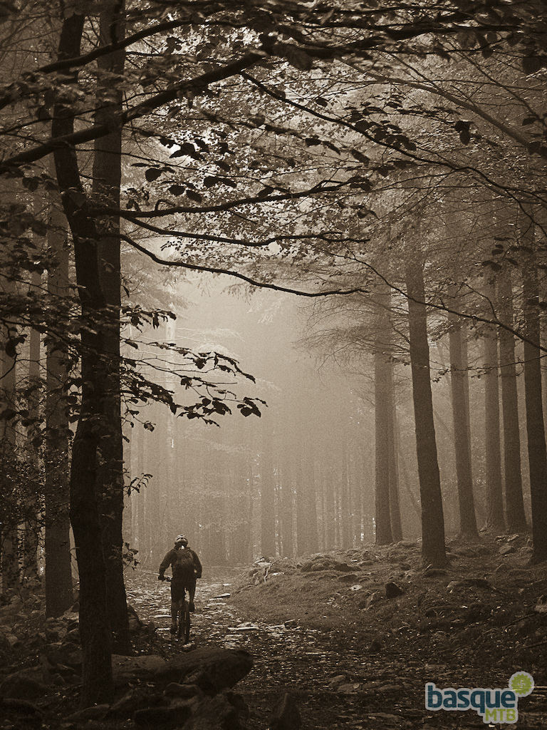 One of the first photos I ever took in the Basque Country that I liked. Climbing through misty woods to what should have been a fantastic descent, only to find it had been wrecked by motocrossers. I wish them painful illnesses.