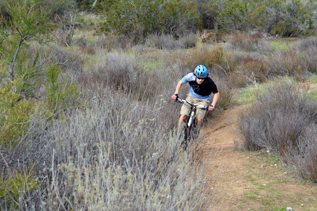 Winter ride at Tapia Canyon: shredding the old bike for one of the last few times.