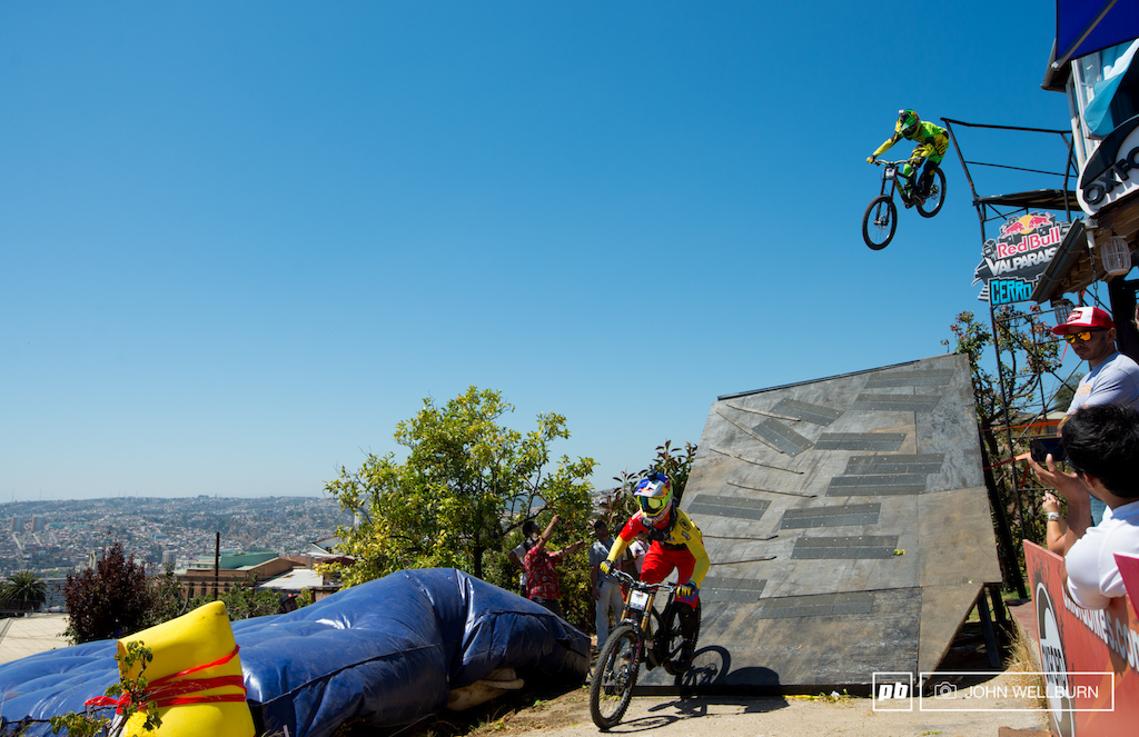 Flip Polc and Bernardo Cruz train the house drop in practice.