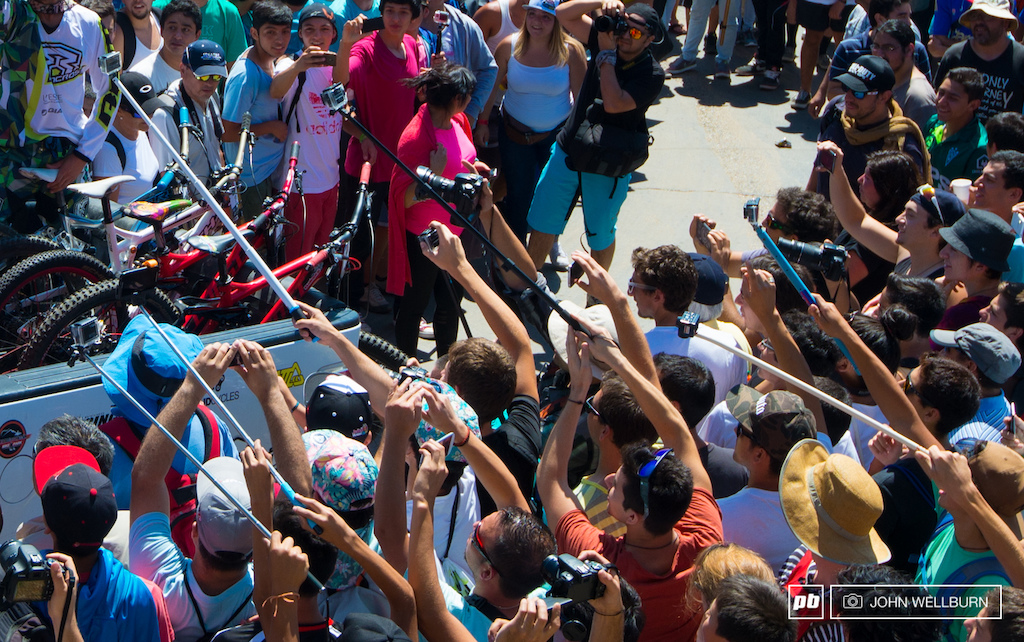The big craze in Chile right now is the poles. Phones go pros a hot dog it s better on a pole or so they say.