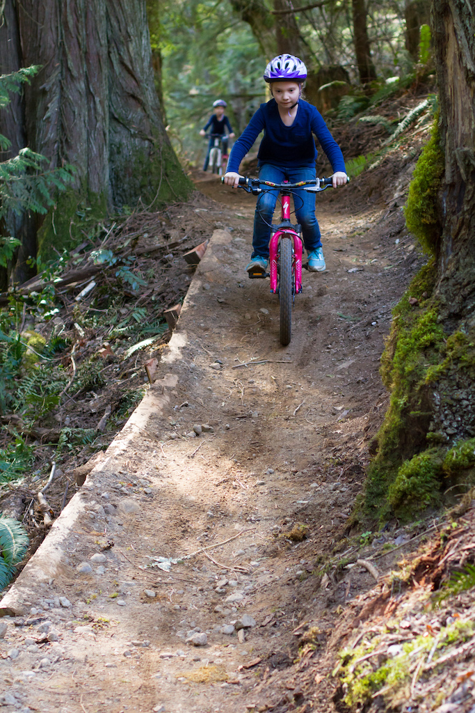 My 7 and 9 year old girls absolutely loving the new trail!  We have ridden it twice in the last few days up and down and they LOVE it!!  
Thanks to all for building something truly made for all to have a great time riding!