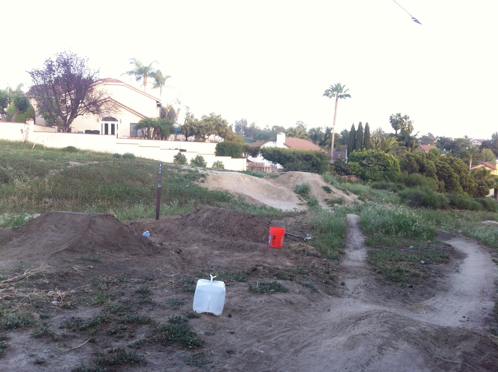 update 3/21.  The start of new jump line on the left, run-ins on right, wider flyout &amp; bigger step-up in the background.