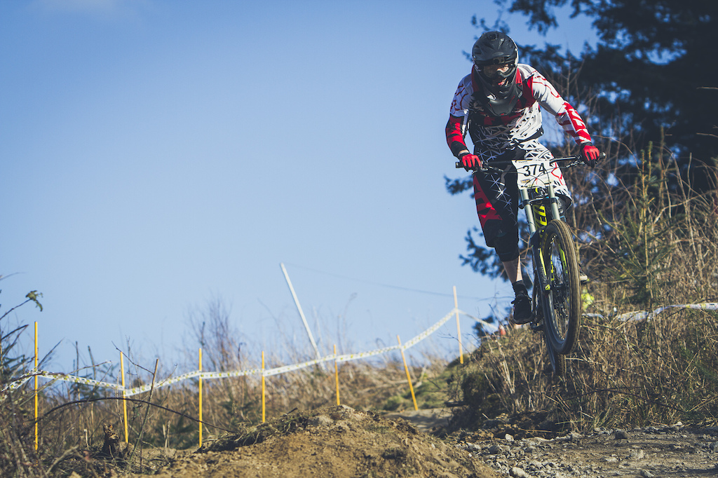 hitting the jumps on the open section at bringewood