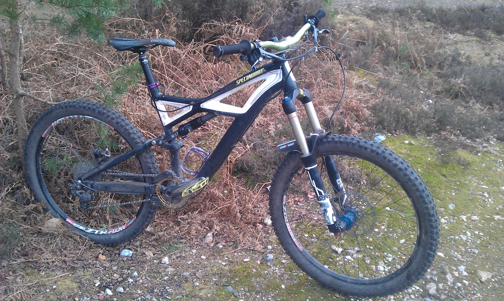 Current Enduro setup, best bike I've had for sure,Been running some schwalbe magic mary all winter which are maybe the best tyre I've ever used,Also new DMR v12's are worth way more than they cost, No bent axles and no play after also a year of abuse...shocking a good flat pedal...