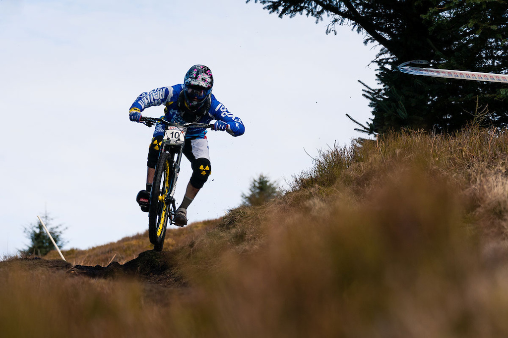 Action from the first round of the British Downhill Series took place over the weekend at Ae Forest, Scotland. [Photo copyright Duncan Philpott]