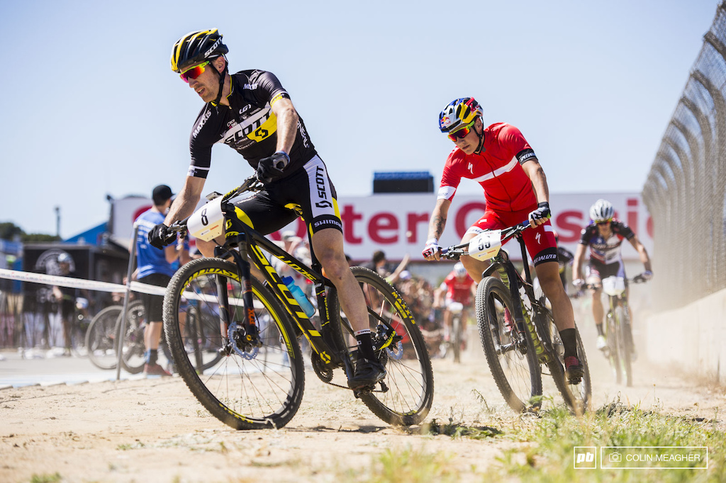 From the gun, Scott was driving this race, but Specialized wanted a piece of the action--this race is basically their home turf and anyone coming to town to kick in their front door better be ready for a battle. Derek Zandstra just holding off Simon Andreassen.