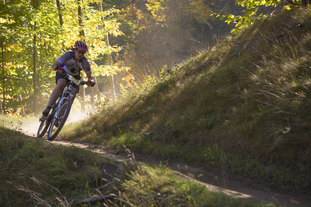 A Kingdom Enduro racer racing to the finish