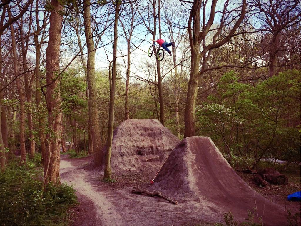 collecting some airtime on my local trail