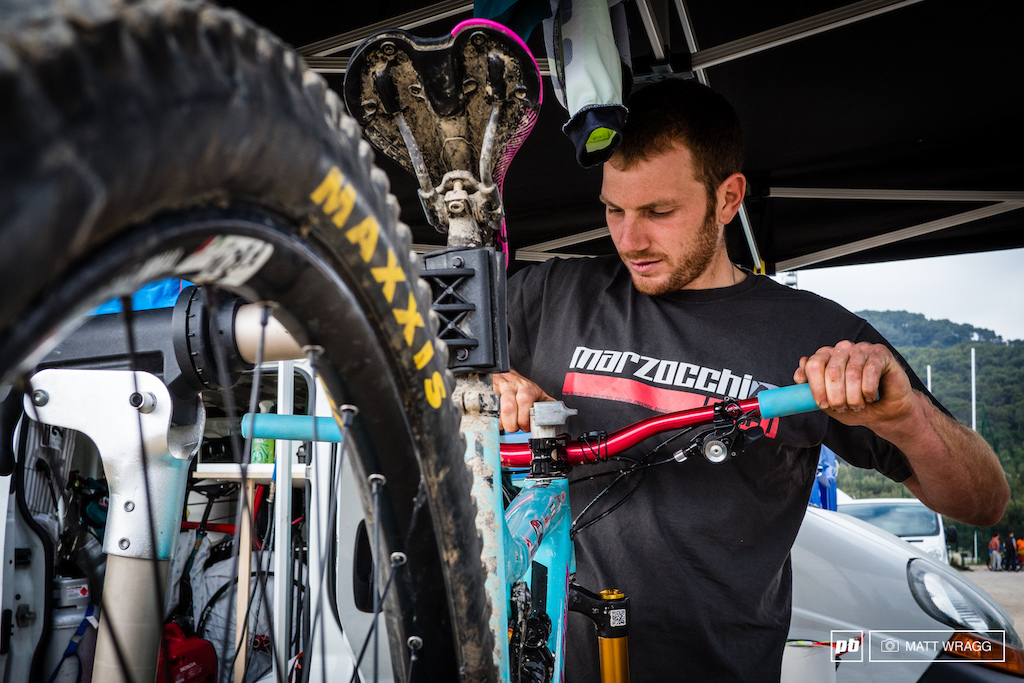 He may be one of Italys top enduro racers, but Nicola Casadei is alone here this weekend - not only in the pits to wrench on his own bike, but despite the Italian border being just 15km from here, he was the only elite Italian male racing this weekend.