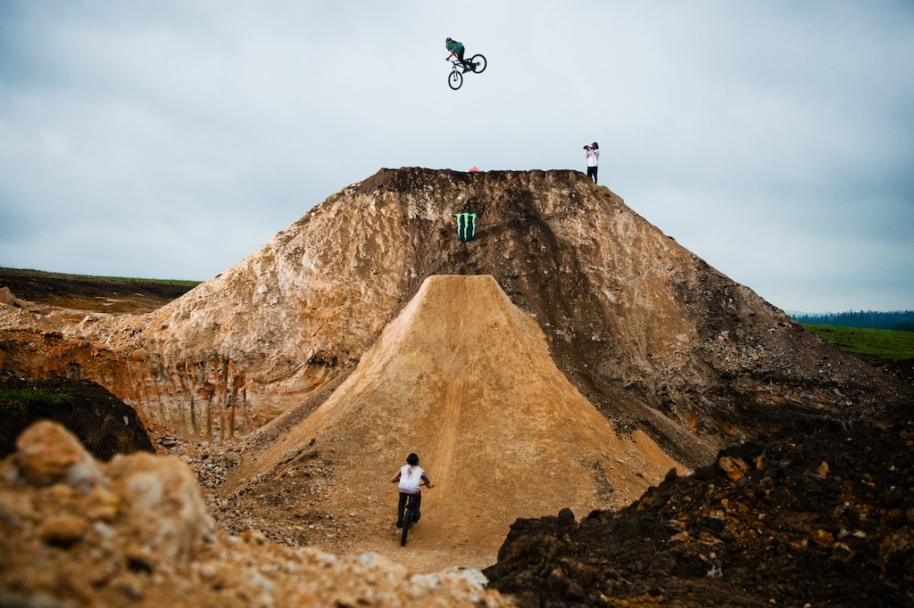 The search for the ultimate whip as we all know is a quest that all men strive for and whipping this jump was an incredible sensation.  Throwing my bike past 90 up there really excelled my wildest dreams!  Matt down there 40ft below ready to crank one out too.