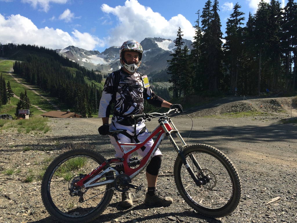 Summer '14 trip to whistler. With a rented Demo 8 at the Blue velvet trailhead.
