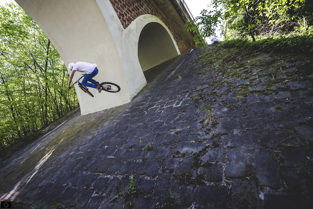 Some street action under a bridge. Photo and Rider: Me