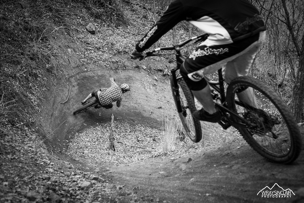 Colton Wenn and Spencer Corbridge riding Draper Downhill trail in Utah
