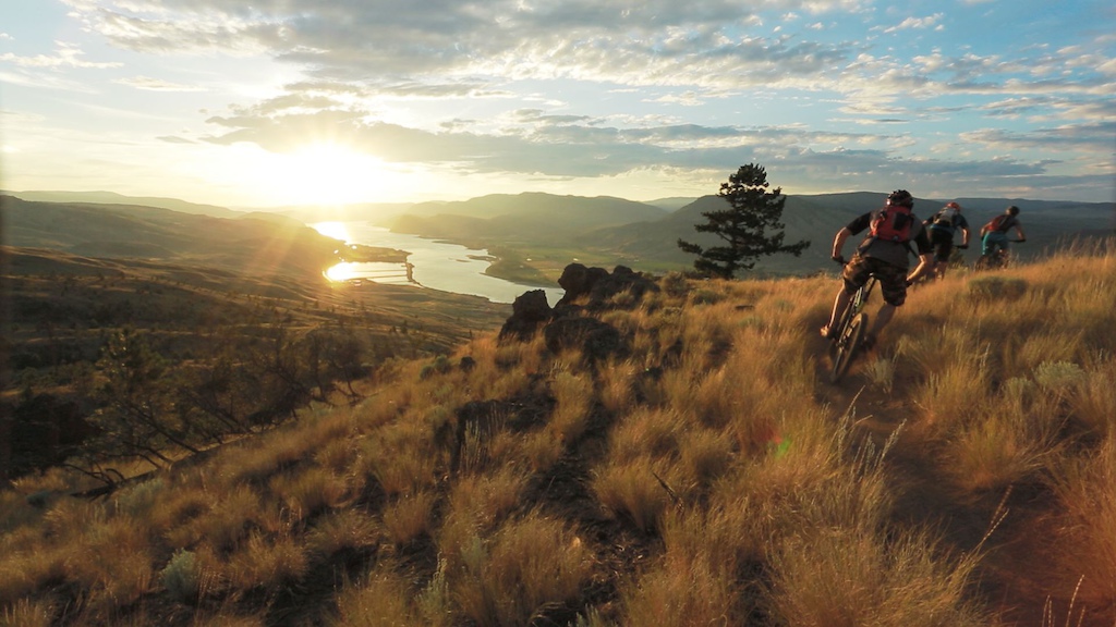 Leanne, Dre and Erik carve up the trails above Kamloops lake in the Kenna Cartwright Park