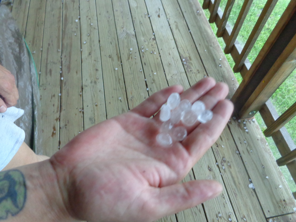 Hail on my porch...
