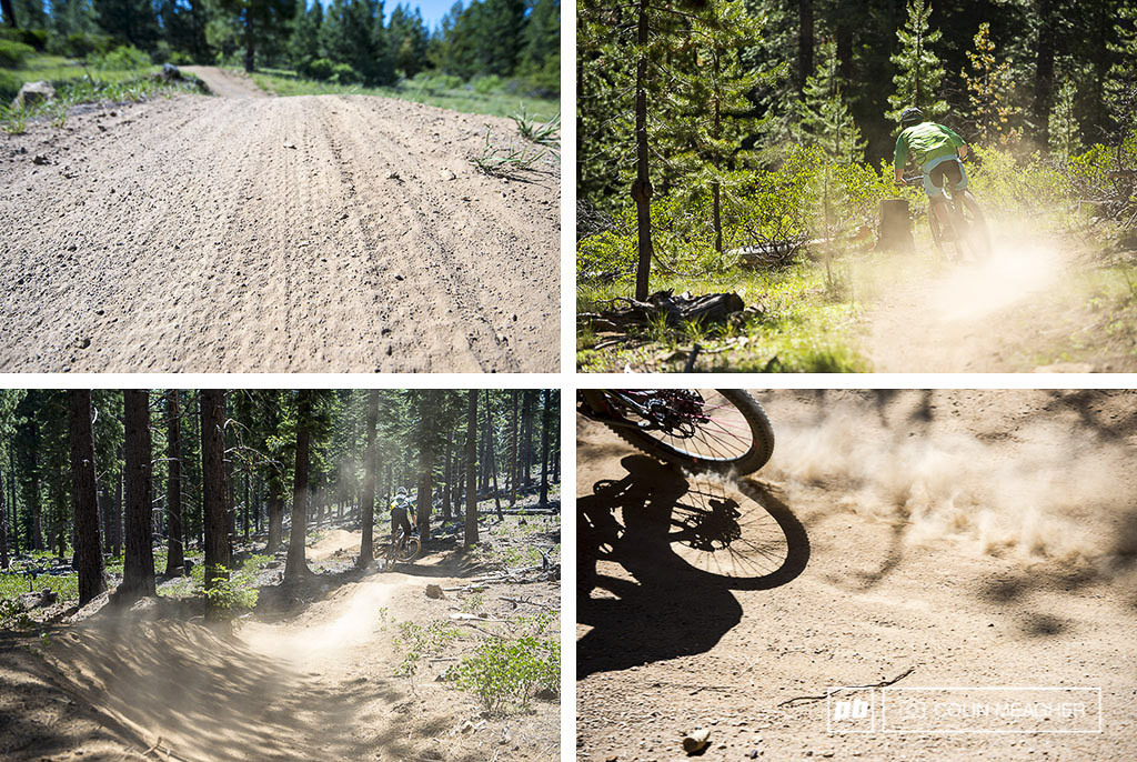 Despite heavy rain the week before Bend OR sits on the edge of the Oregon desert meaning that the trails dry out shockingly fast. more than one rider slapped from sliding out on the loose powder and kitty litter in the corners.
