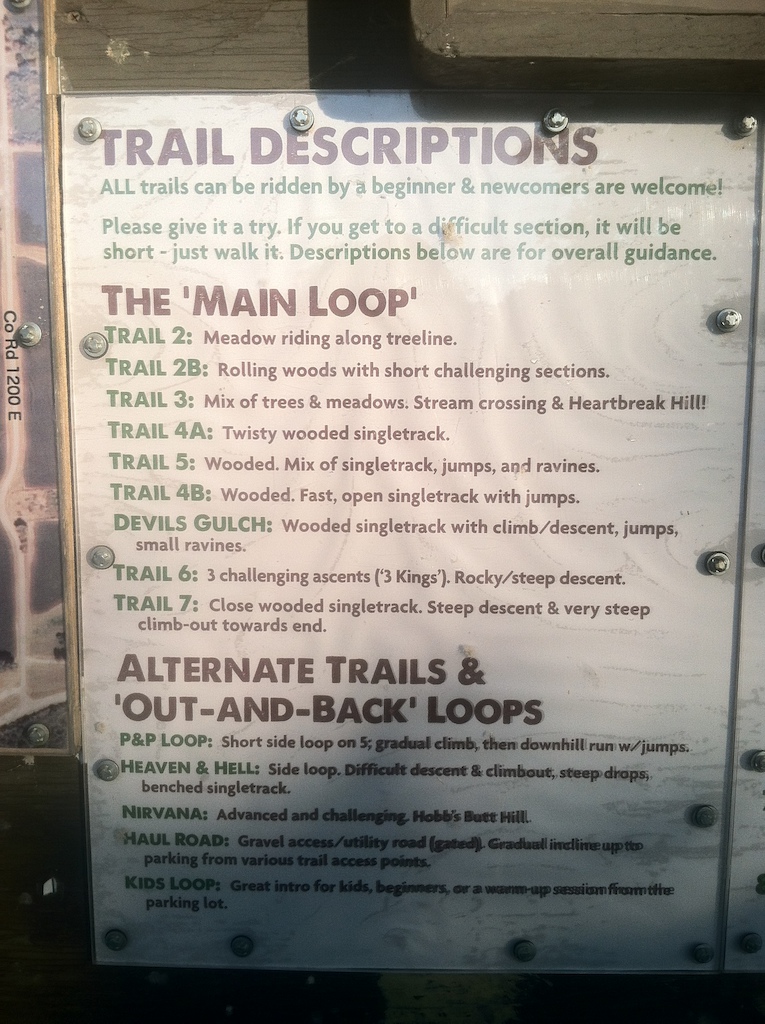 Kickapoo Trail Desciptions / Routes