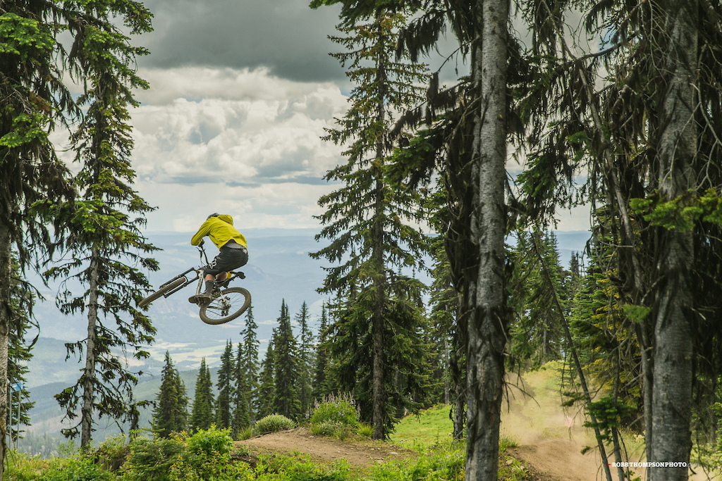 Harry sending the triple option on the first hit of pipe dream on his trail bike, landing out of frame.