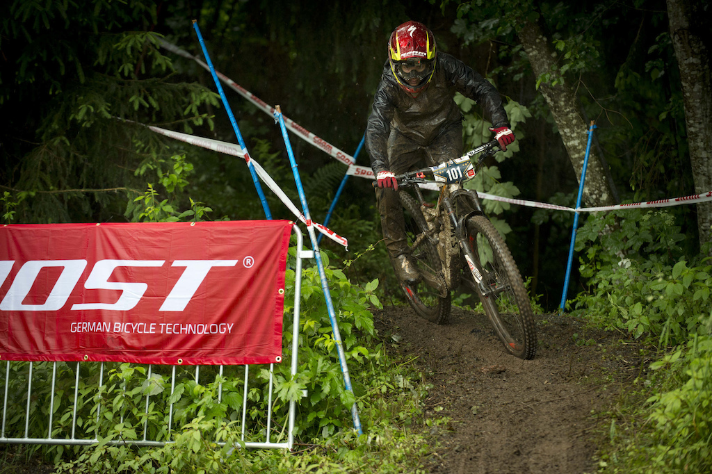 Anneke Beertern (GBR) during the training for the 1st UEC MTB Enduro European Championships in Kirchberg, Tyrol, Austria, on June 20, 2015. Free image for editorial usage only: Photo by Manfred Stromberg