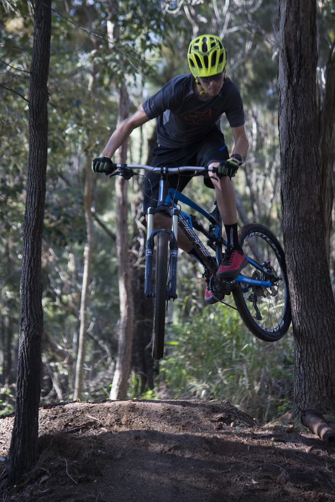 my mate Darcy scrubbing the tree at Redlands track park
