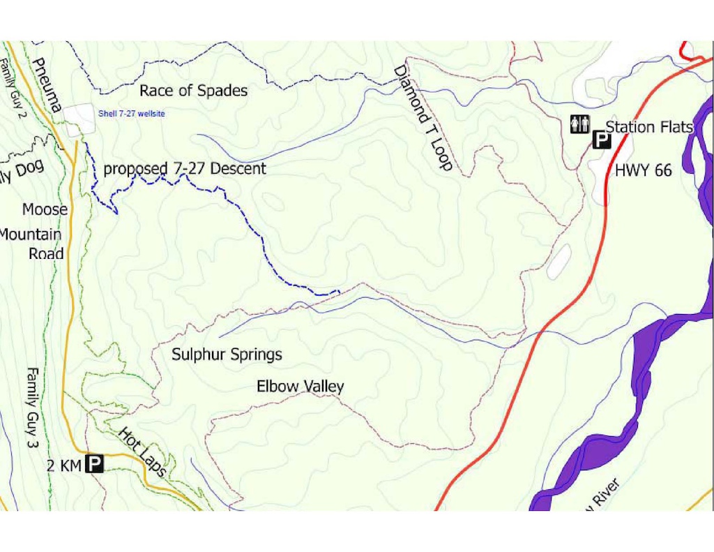 Map of proposed trail approved by ESRD