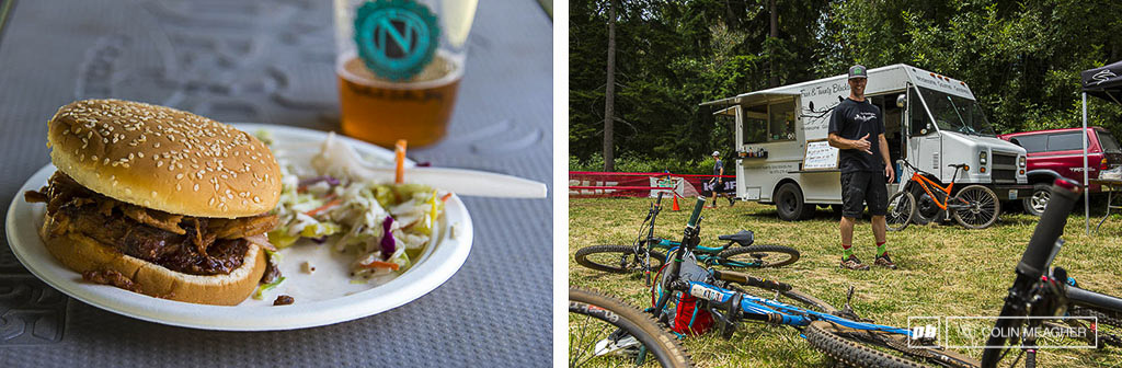 One thing that the EWS does exceedingly well is ferret out some damn fine food for the racers. Food lines may be long--they re always going to be when 200 racers wrap it up for the day but no one can say that Shane from Four and Twenty Blackbirds didn t put out some amazing food for the competitors.