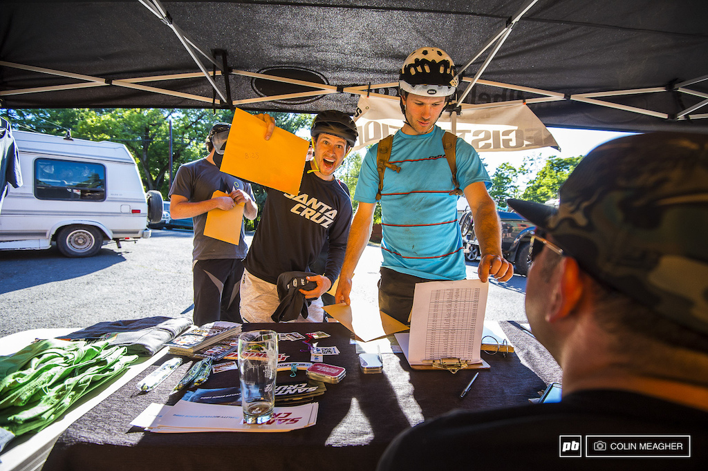 Allan Cooke of Santa Cruz Bikes is far too giddy for this to be the typical OES race registration...must have been the scent of beer brewing as he pulled into yet another cornerstone of craft brewing for Oregon Hood River.