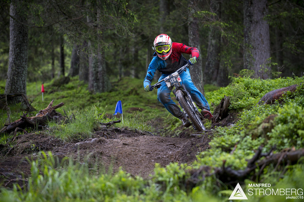 MADEREGGER Kevin of AUT during stage 4 of the 1st UEC MTB Enduro European Championships in Kirchberg, Tyrol, Austria, on June 21, 2015.Â Free image for editorial usage only: Photo by Manfred Stromberg