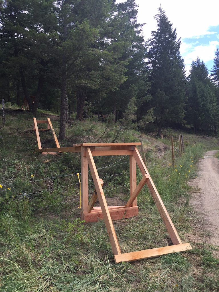 Final stunt, including fence crossing, on the new Chief William DH trail (under construction).