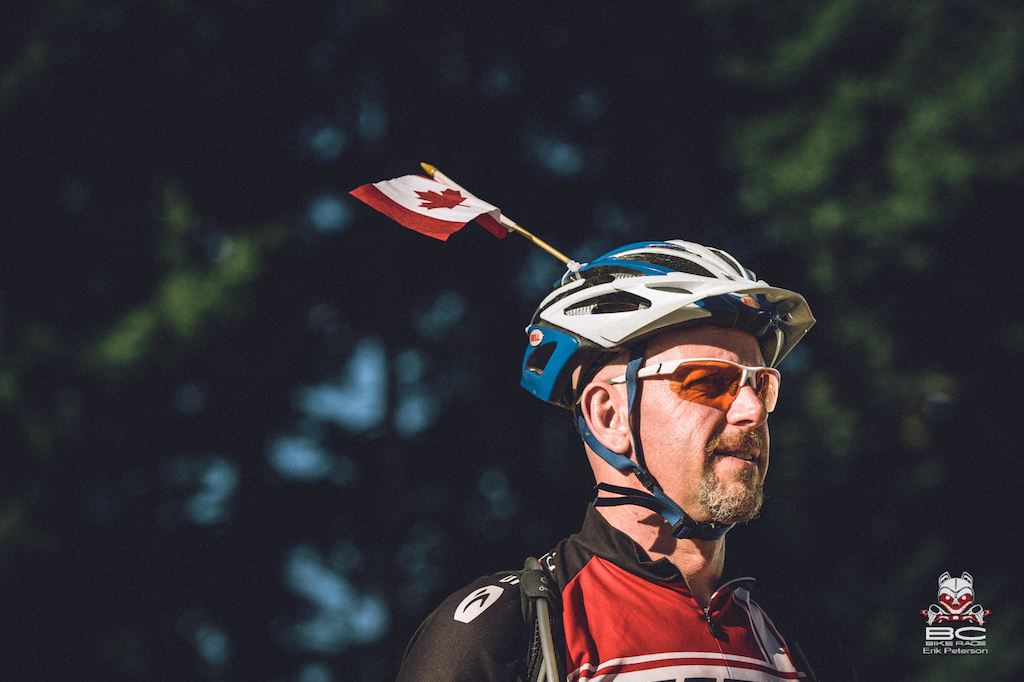 Canada Day at the BC BIke Race comes with tiny flags.