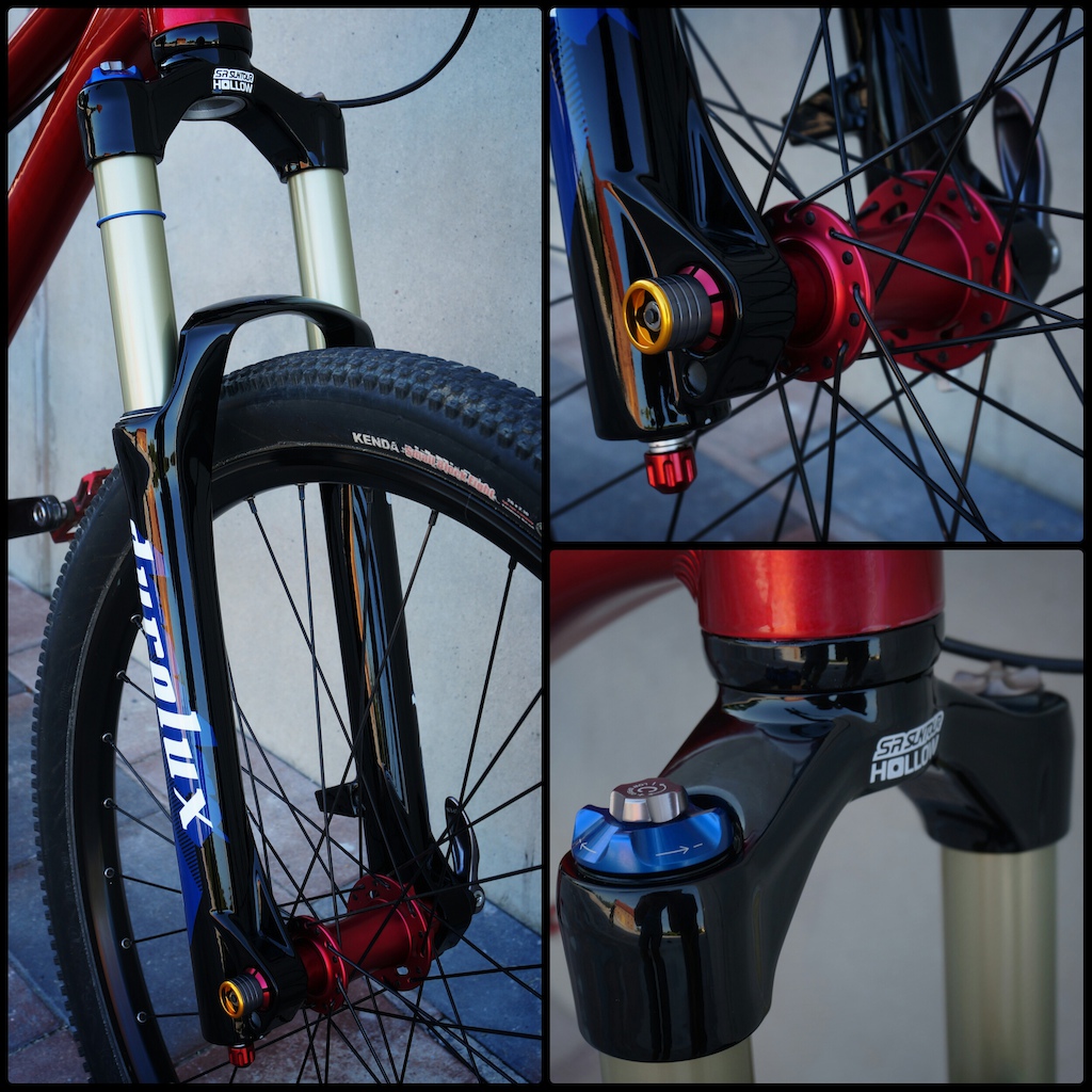 Brand new SR Suntour Durolux RC2 130mm Taper 2015 with Hoolow crown, Photos by Mateusz Wilk @Qliw, Collage by me.