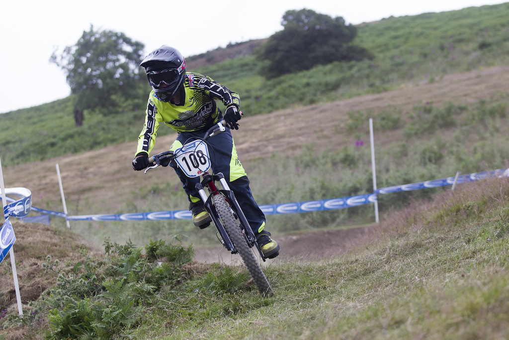 There was a large influx of BMX racers the interesting thing is most were saying how much of a mountain bike track it was during The Schwalbe British 4X National Championship at Moelfre Hall Moelfre United Kingdom. 11July 2015 Photo Charles Robertson