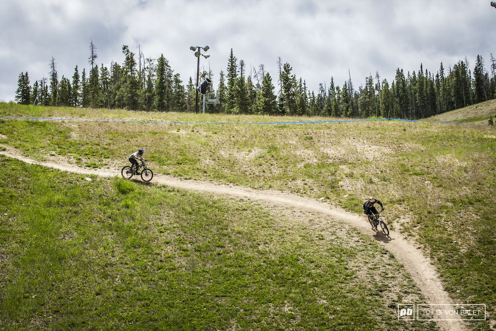Wide open! Stage 1 was a 15 minute sprint on green trails that fed into Helter Skelter, a steep and technical track.
