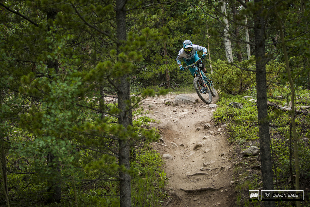Yeti came out in full force this weekend in Keystone. Joshua Snow pedals out of turn on stage 3.