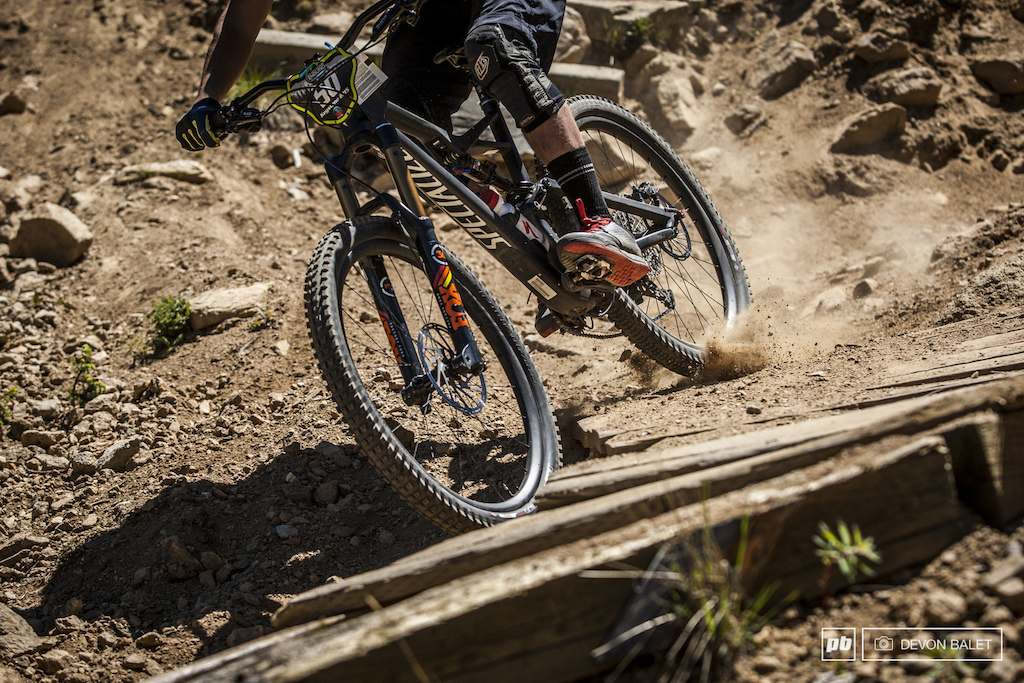 Jon Buckell slashes through the loose rocky turn on stage 4. Jon finished strong in 8th place.