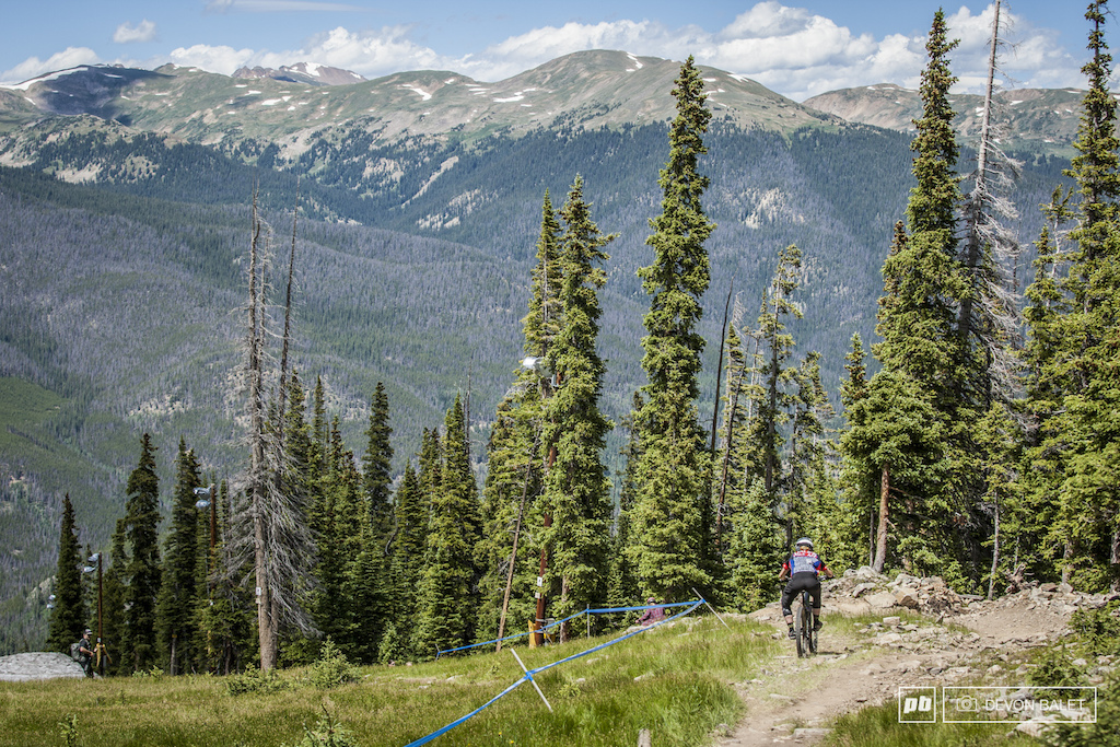 Cait Dmitriew of Oskar Blues prepares to enter the rock garden on Cowboy Up.