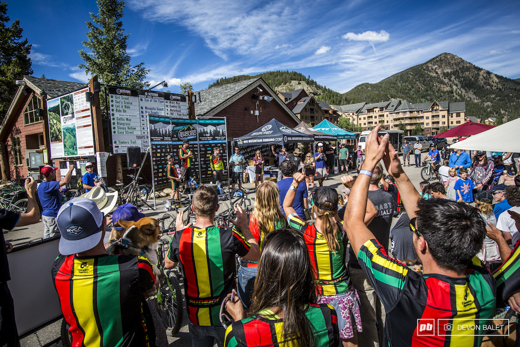 Lots of cheering and rasta colors for the award ceremony.