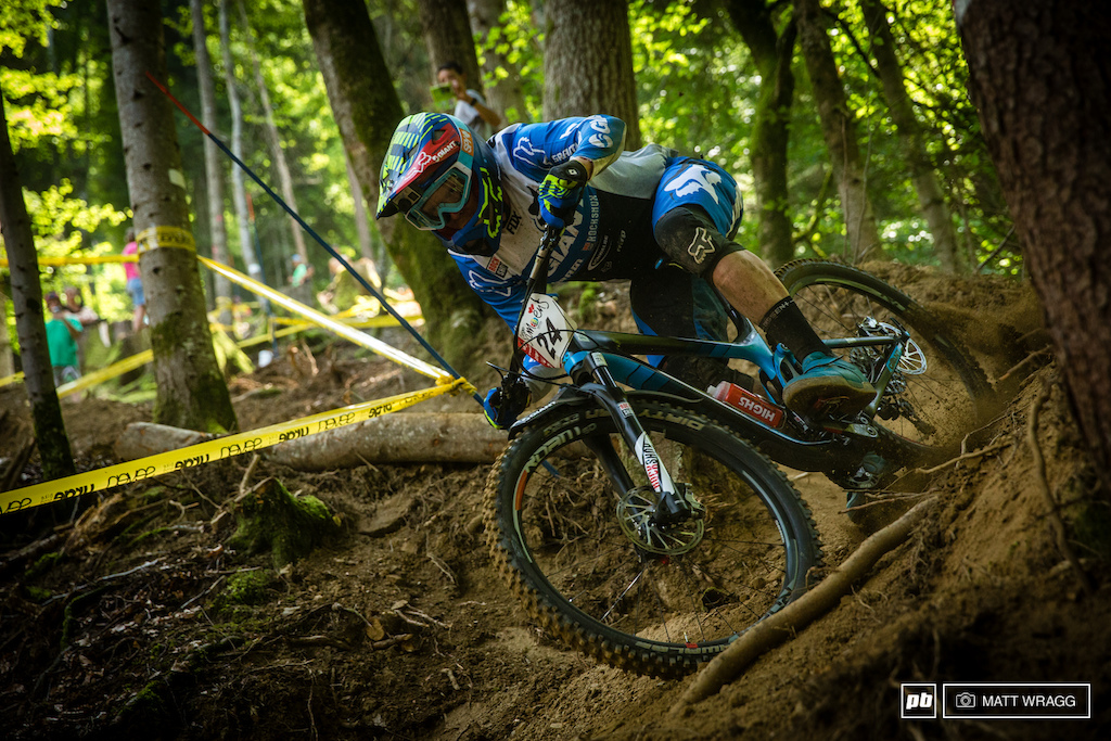 Josh Carlson likes to set his bike like his moto, and is not scared to hit stuff hard.
