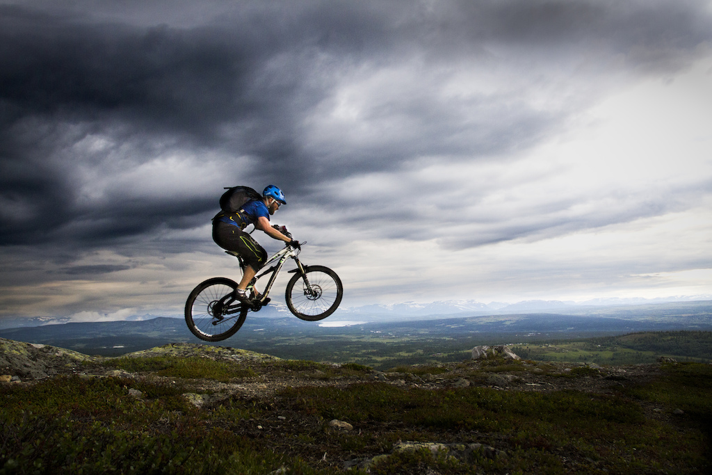 Evening big mountain ride at Stavadalen in Norway, lucky with the dramatic scenery.